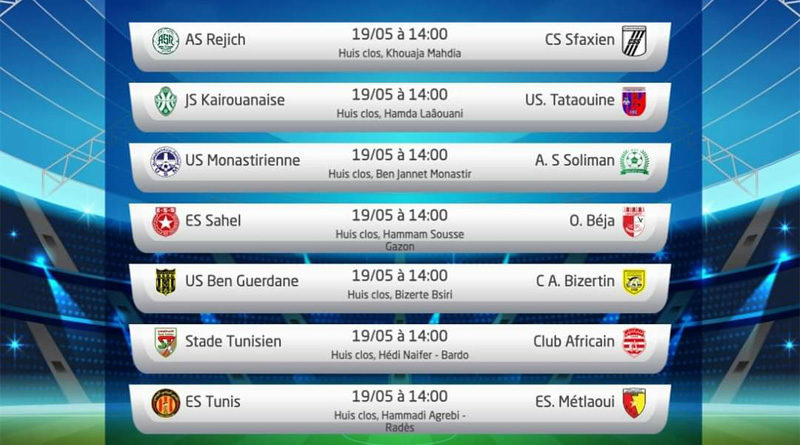 Spieltag 26 der Ligue 1 Tunesien am Mi, 19 Mai 2021 - Rückrunde
